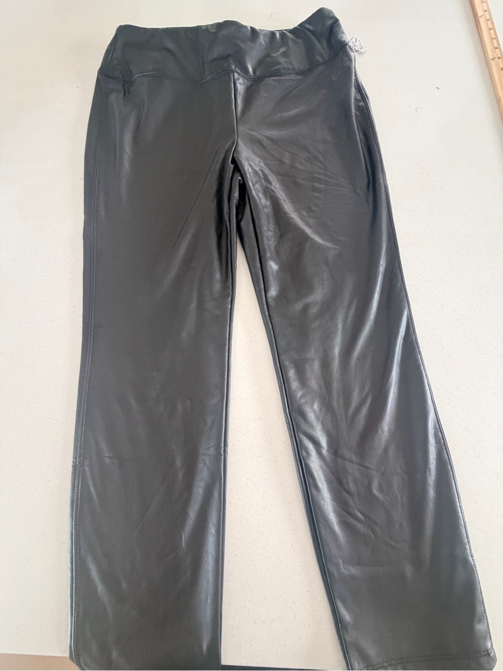 Soft Surroundings Black Faux Leather Pants